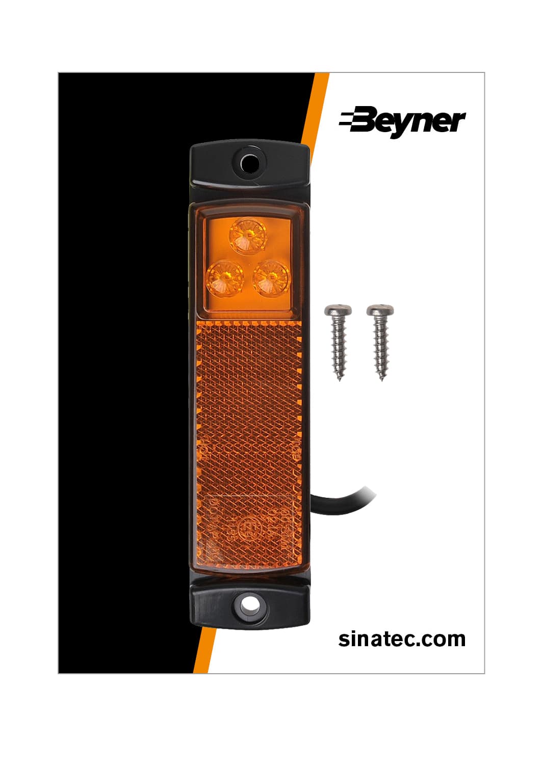 ZIJMARKERINGSLAMP 12/24V ORANJE 126X30MM LED (1ST)